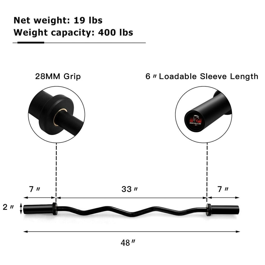 48 Inch Steel EZ Curl Bar