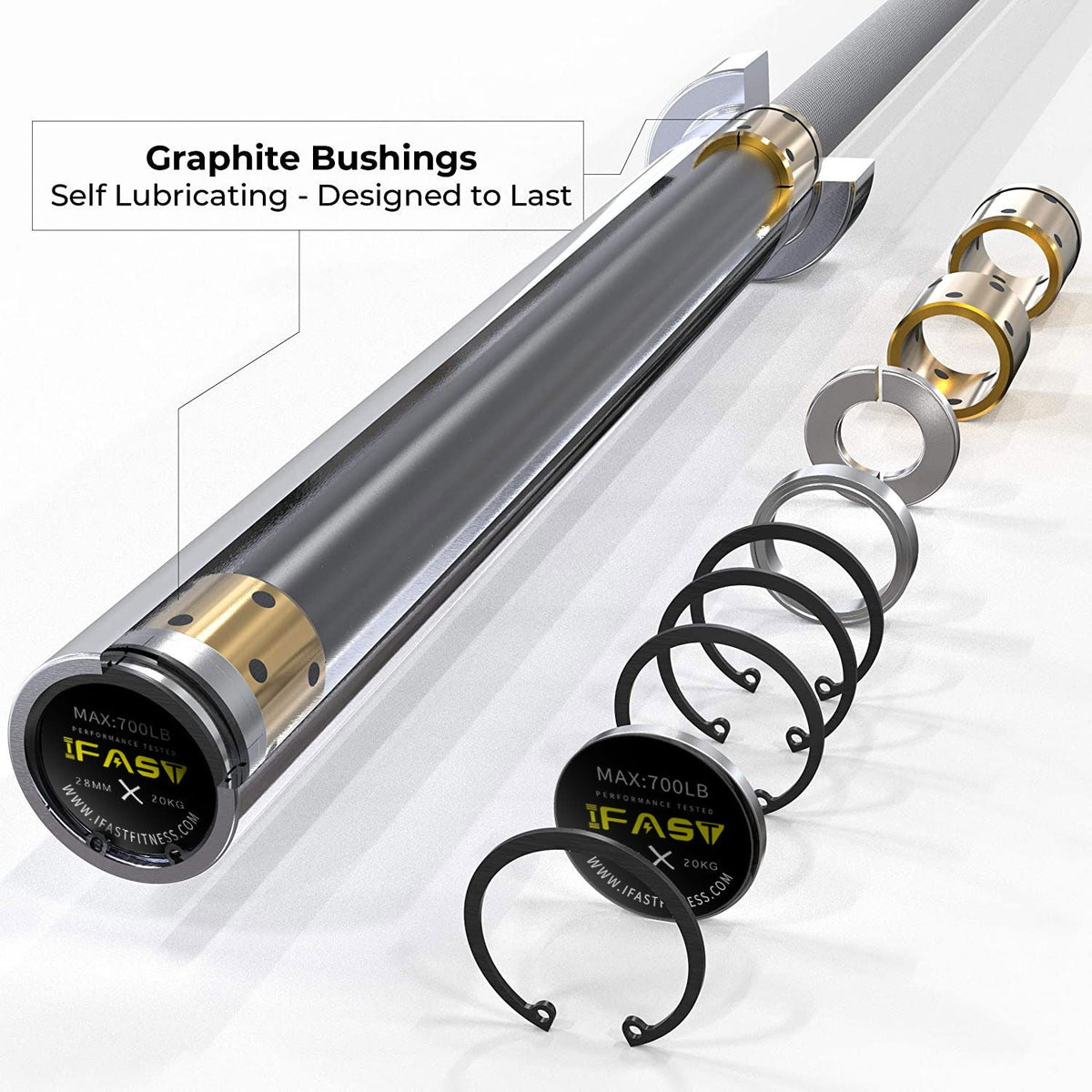 4Ft Barbell Bar For 2" Olympic Plates