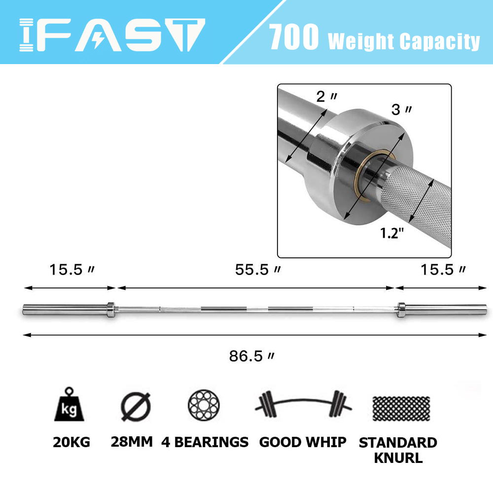 4Ft Barbell Bar For 2" Olympic Plates